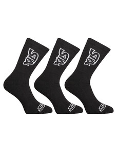 3PACK fekete hosszú Styx zokni XL