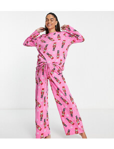 ASOS Maternity ASOS DESIGN Maternity Christmas nutcracker long sleeve top & trouser pyjama set in pink