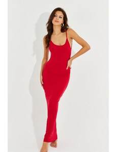 Cool & Sexy Menő és szexi női piros állítható pántos maxi ruha