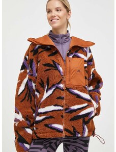 adidas by Stella McCartney sportos pulóver barna, mintás, kapucnis
