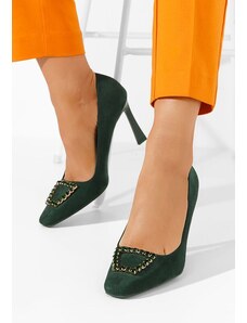Zapatos Zerna zöld tűsarkú cipő