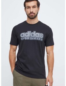 adidas pamut póló fekete, férfi, nyomott mintás