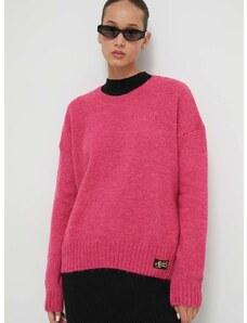 Superdry gyapjúkeverék pulóver könnyű, női, rózsaszín