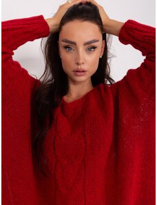 Fashionhunters Dark red oversize knitted sweater OCH BELLA