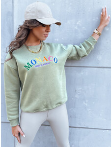 BASIC Olivazöld pulóver színes felirattal MONACO BY1233