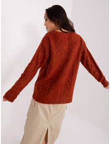 Fashionhunters Dark orange women's sweater with pockets