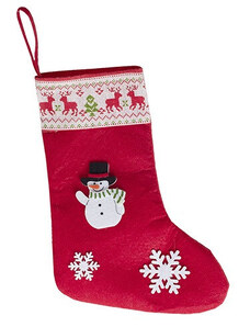Karácsonyi zokni 27 cm textil akasztós hóemberes