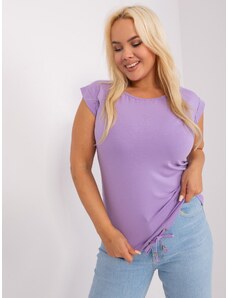 Fashionhunters Purple women's blouse plus size with a slit