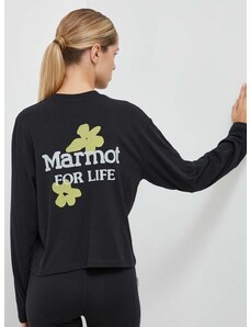 Marmot hosszú ujjú Flowers For Life női, fekete