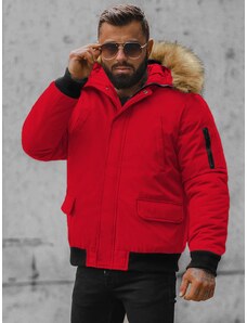 Férfi téli kabát piros OZONEE JS/M2019/275