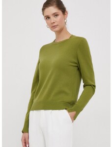 Sisley gyapjúkeverék pulóver könnyű, női, zöld