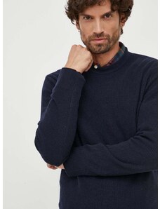 United Colors of Benetton gyapjúkeverék pulóver férfi, sötétkék