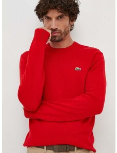 Lacoste gyapjú pulóver férfi, piros
