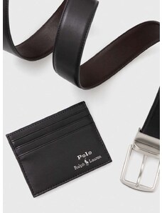 Polo Ralph Lauren öv és bőr kártyatartó fekete