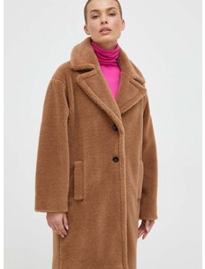 Marella kabát gyapjú keverékből barna, átmeneti, oversize