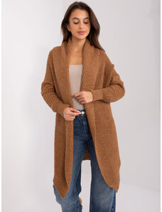 Fashionhunters Brown long knitted cardigan OCH BELLA