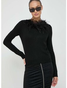 Twinset pulóver kasmír keverékből könnyű, fekete
