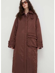 Lovechild rövid kabát női, barna, átmeneti, oversize