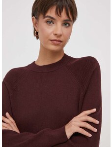 Calvin Klein gyapjúkeverék pulóver könnyű, női, bordó