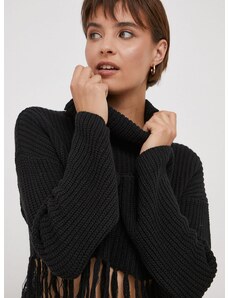 XT Studio pulóver meleg, női, fekete, garbónyakú