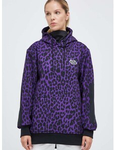 Colourwear sportos pulóver Est 2010 lila, nyomott mintás, kapucnis