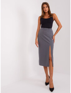 Fashionhunters Dark gray elegant trapezoidal skirt