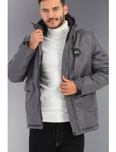 River Club Men's Anthracite Hooded Water And Windproof Fibrous Winter Coats & Parka
