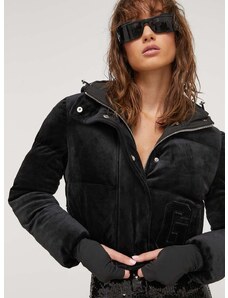 GCDS rövid kabát női, fekete, téli, oversize