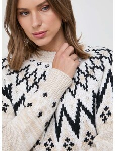 Silvian Heach gyapjúkeverék pulóver meleg, női, bézs