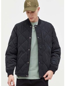 Abercrombie & Fitch rövid kabát férfi, fekete, átmeneti, oversize