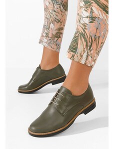 Zapatos Otivera khaki női bőr derby cipő