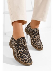 Zapatos Otivera leopárdmintás női bőr derby cipő