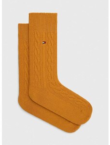 Tommy Hilfiger zokni gyapjúkeverékből sárga