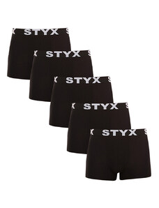 5PACK Fekete férfi boxeralsó Styx sport gumi