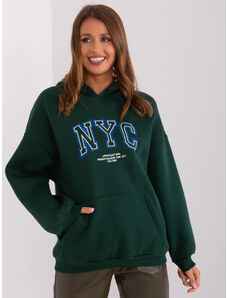 FANCY Sötétzöld stílusos pulóver NYC -FA-BL-8808.95-dark green