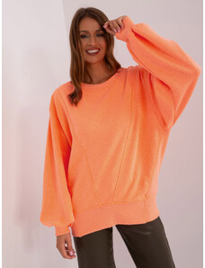 Fashionhunters Fluo Orange Oversize Cotton Sweatshirt
