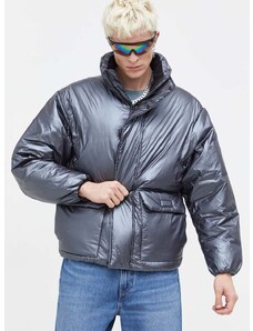 Tommy Jeans rövid kabát férfi, szürke, téli, oversize