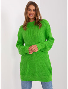Fashionhunters Light Green Long Oversize Women's Sweater