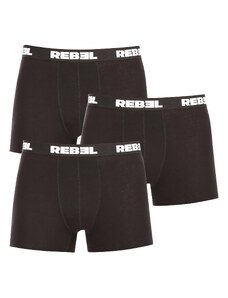 3PACK Men's Boxer Shorts Nedeto Rebel Black