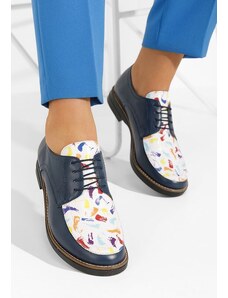 Zapatos Radiant v6 tengerészkék női bőr derby cipő