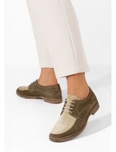 Zapatos Radiant v2 khaki női bőr derby cipő