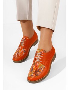 Zapatos Radiant narancssárga női bőr derby cipő