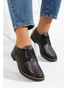 Zapatos Radiant fekete női bőr derby cipő