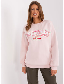 BASIC Világos rózsaszín pulóver felirattal Brooklyn EM-BL-617-14.09-light pink