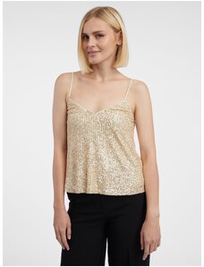 Orsay Women's Tank Top with Sequins in Gold - Women's
