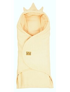 Tekerhető takaró kapucnival Little Elite, 100 x 115 cm, Királyi korona - púderrózsaszín