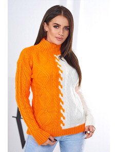 Kesi Kéttónusú pulóver narancs+ecru
