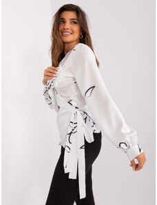 Fashionhunters White formal blouse with print