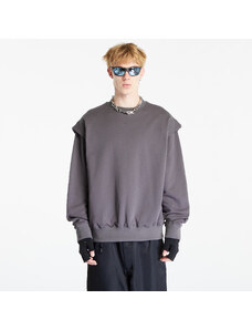 Férfi kapucnis pulóver HELIOT EMIL Outline Logo Crewneck Sweatshirt Dark Grey