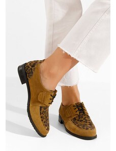 Zapatos Vogue leopárdmintás női bőr derby cipő